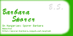 barbara sporer business card